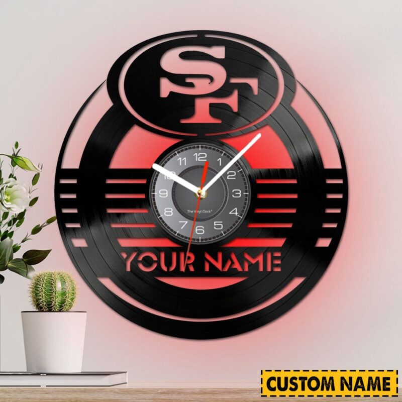 Sportswearmerch San Francisco 49ers New Personalized Vinyl Clock Collection for fans - Sportswearmerch