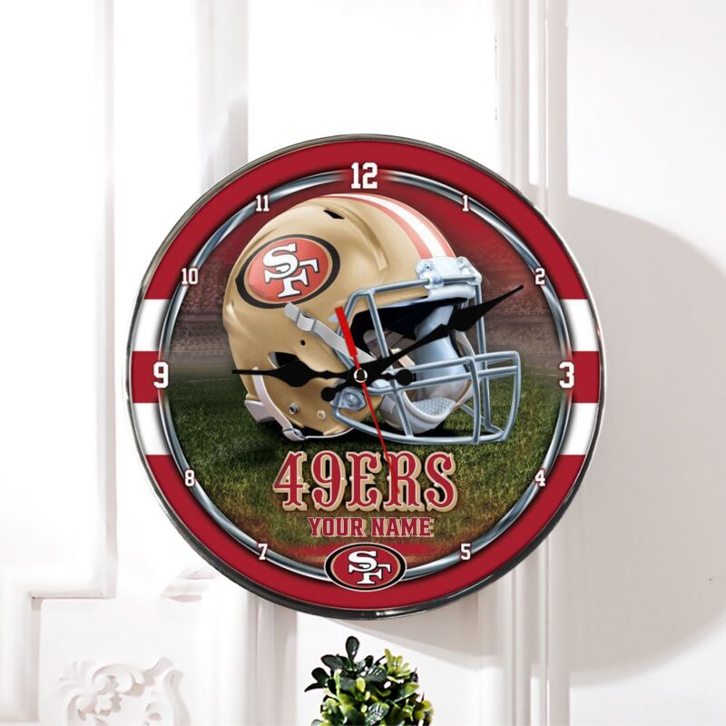 Sportswearmerch San Francisco 49ers NFL New Personalized Round Wall Clock Gifts For Fans - Sportswearmerch
