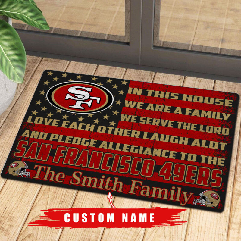 Sportswearmerch San Francisco 49ers NFL Personalized Doormat For Fan - Sportswearmerch