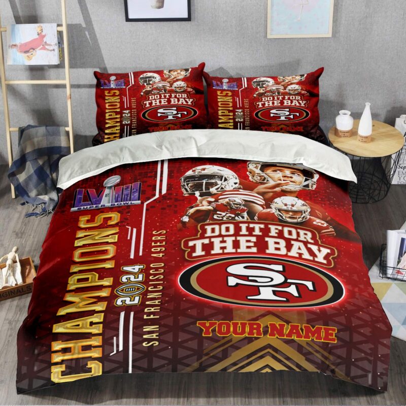 SF 49Ers Superbowl Champions 2024 Bedding Set Gifts For Fans - Sportswearmerch