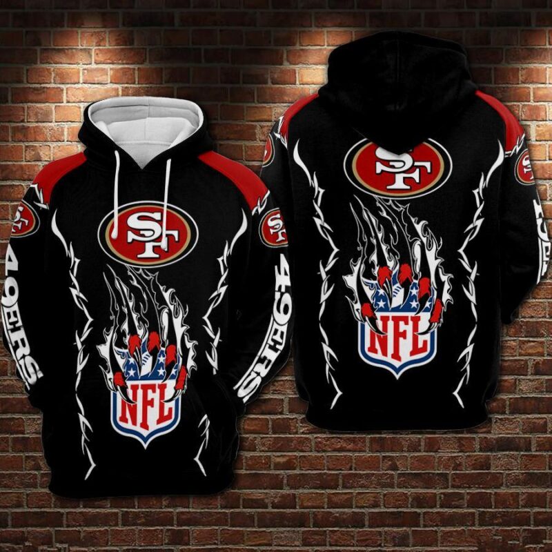 San Francisco 49ers 3D Printed Hooded Pocket Pullover Hoodie For Big Fans