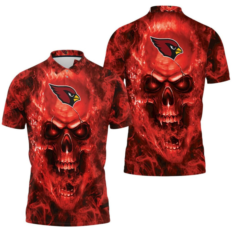 Arizona Cardinals Nfl Fans Skull Polo Shirt Model a31135