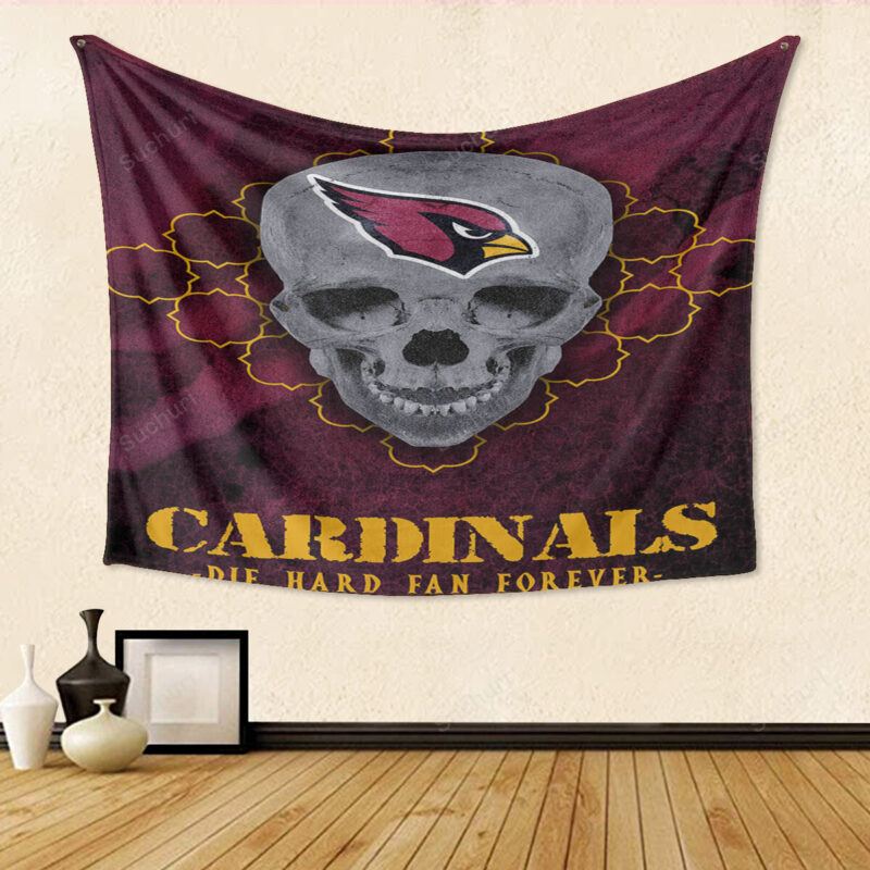 Arizona Cardinals Skull Gift For Fan 3D Full Printing Tapestry