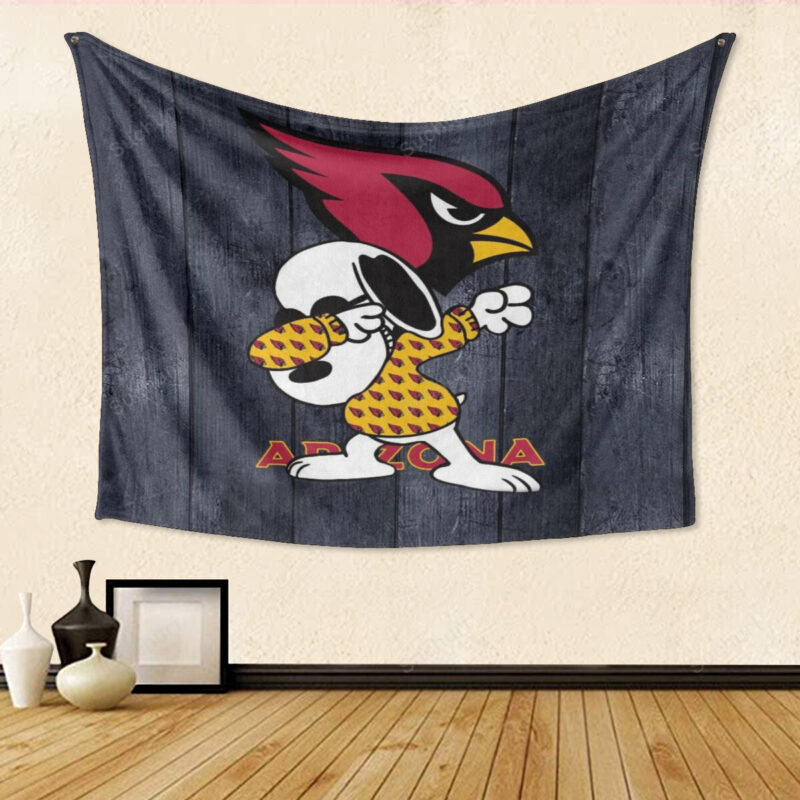 Arizona Cardinals Snoopy Gift For Fan 3D Full Printing Tapestry
