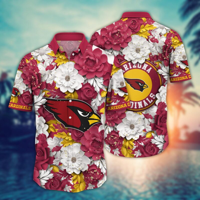 Arizona Cardinals Floral Elegance Hawaiian Shirt - TeeAloha