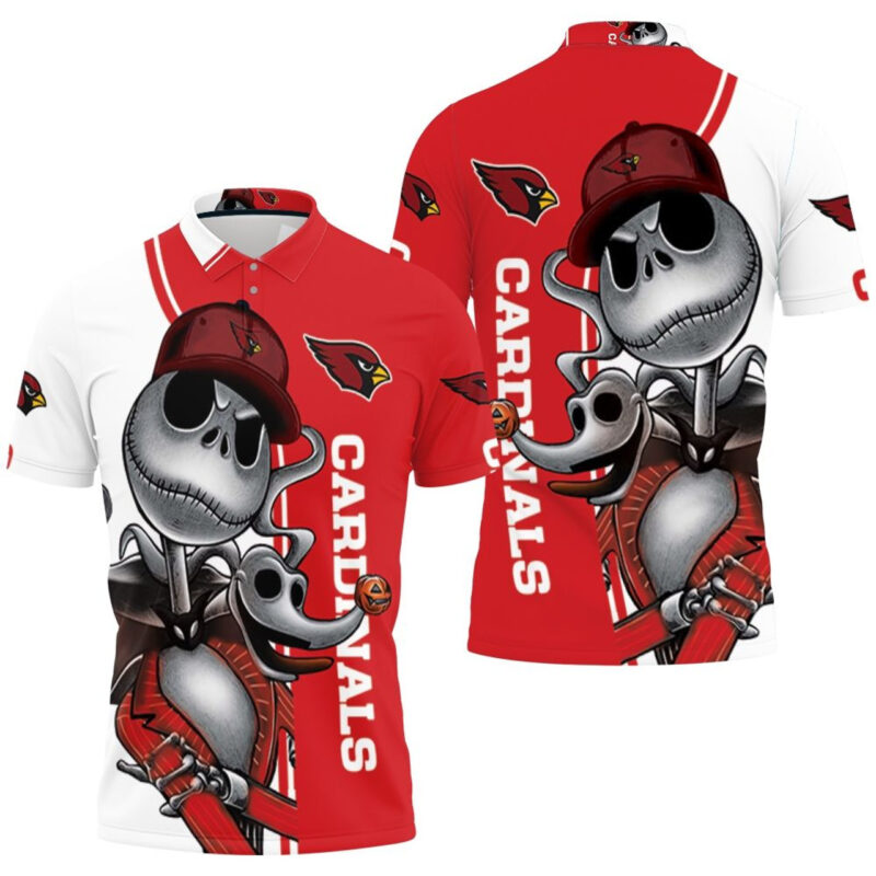Arizona Cardinals Jack Skellington And Zero Polo Shirt Model a31134