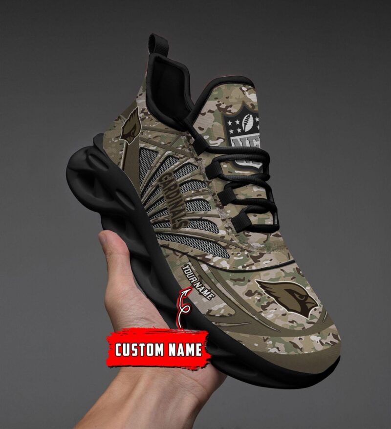 Arizona Cardinals NFL Personalized Camo Max Soul Shoes
