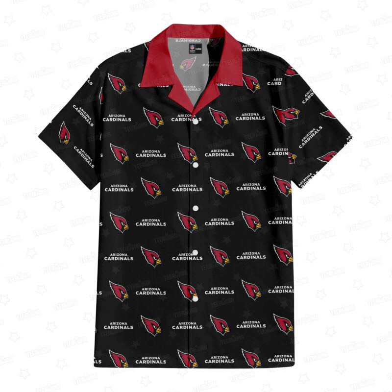 Arizona Cardinals Seamless Logo Hawaiian Shirt - TeeAloha