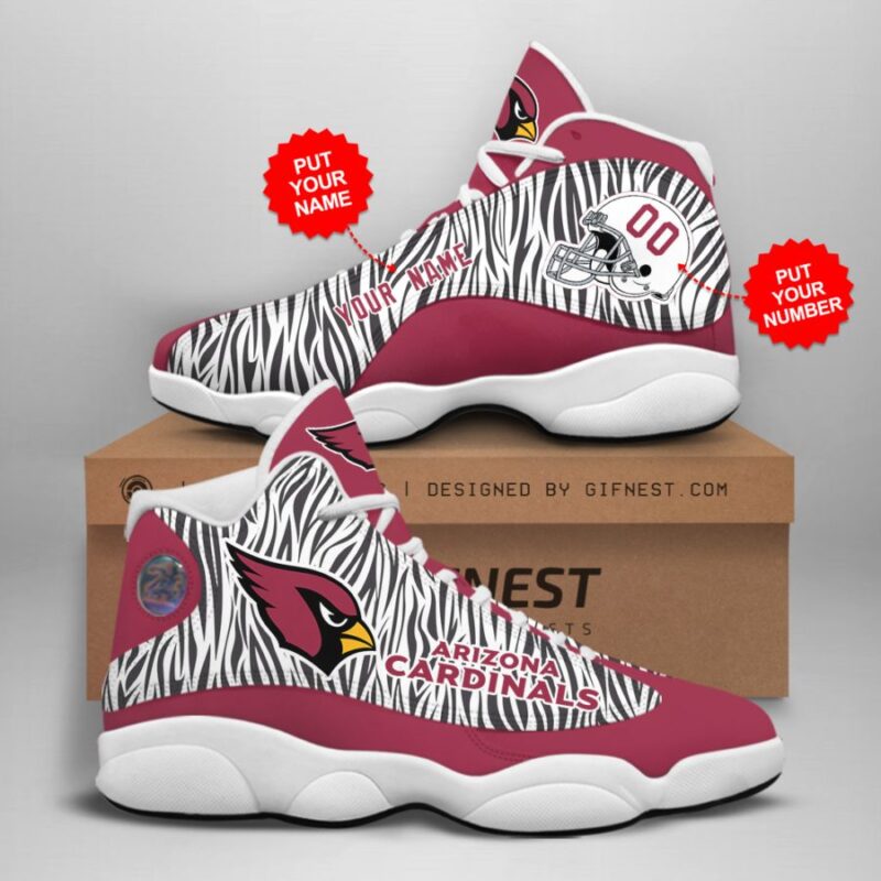 NFL Arizona Cardinals Custom Name Number Air Jordan 13 Shoes V3