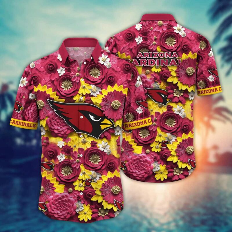 NFL Arizona Cardinals Hawaiian Shirt Colorful Flowers Gift For New Dad