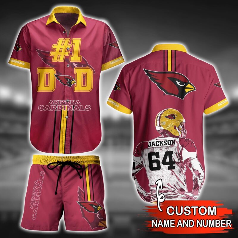 Perrsonalized Arizona Cardinals #1 Defense Bold Stripe Hawaiian Shirt - TeeAloha