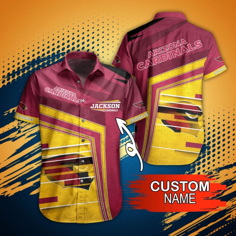 Perrsonalized Arizona Cardinals Bold Motion Hawaiian Shirt - TeeAloha