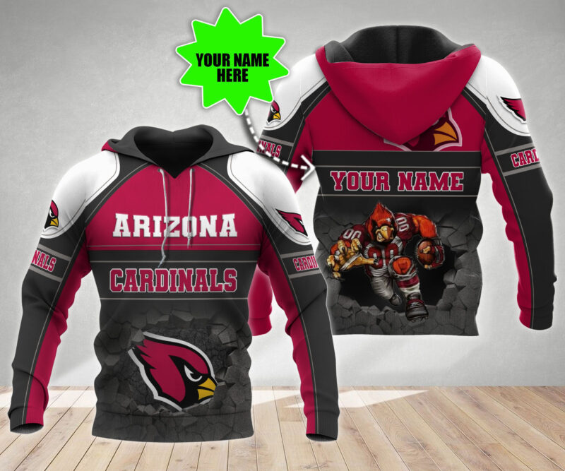 Sportswearmerch Arizona Cardinals NFL Personalized All Over Printed T-shirt Sweatshirt Hoodie For Fans - Sportswearmerch