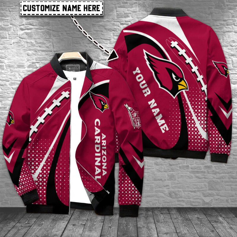 Sportswearmerch Arizona Cardinals NFL Personalized Bomber Jacket For Fans - Sportswearmerch