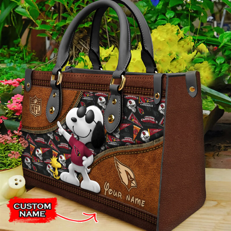 Sportswearmerch Arizona Cardinals NFL Personalized Leather Hand Bag - Sportswearmerch