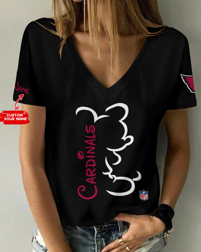 Sportswearmerch Arizona Cardinals NFL Personalized V-neck Women T-shirt - Sportswearmerch