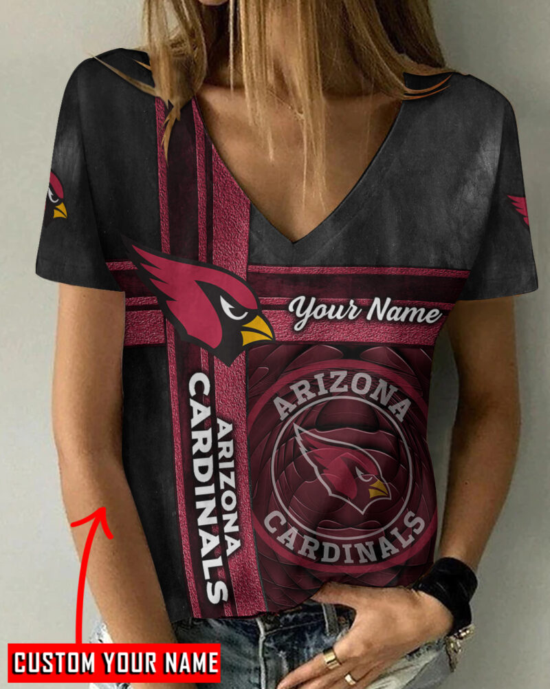 Sportswearmerch Arizona Cardinals NFL Personalized V-neck Women T-shirt For Fans - Sportswearmerch