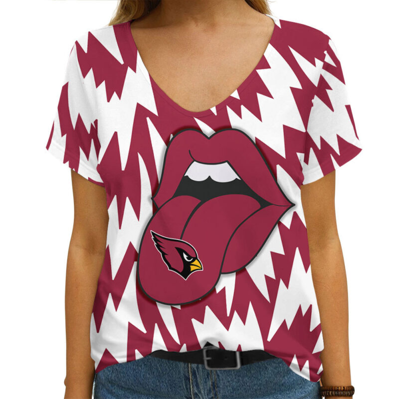 Sportswearmerch Arizona Cardinals NFL Summer V-neck Women T-shirt - Sportswearmerch