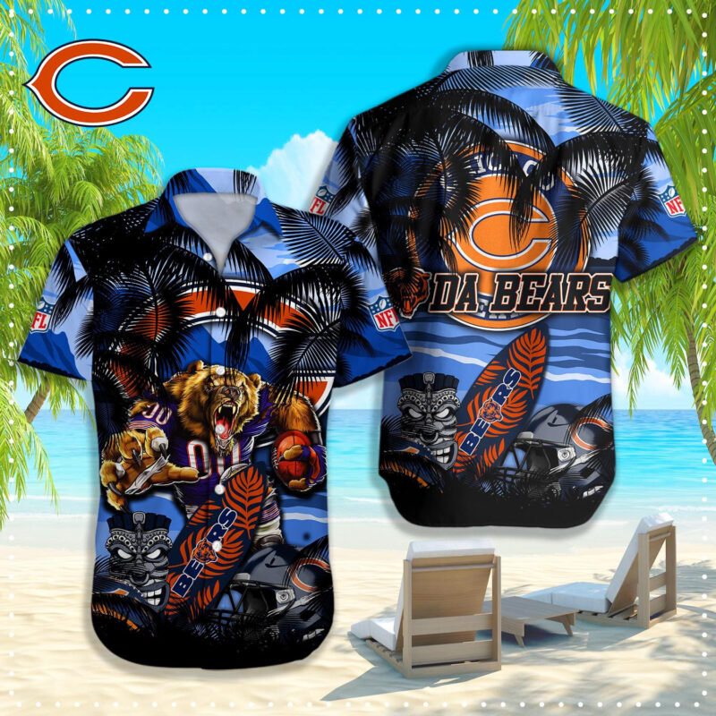 Chicago Bears Fierce Tiki Hawaiian Shirt - TeeAloha
