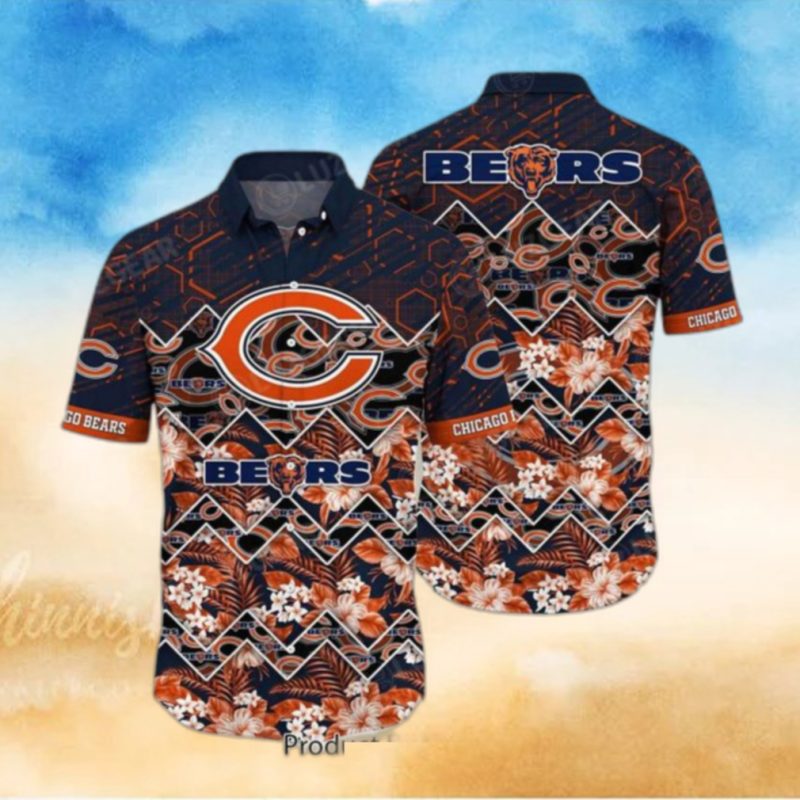 Chicago Bears NFL Hawaiian Shirt Graphic Tropical Pattern 3D Printed Beach Shirt Summer Gift For Fan, hoodie, sweater, long sleeve and tank top