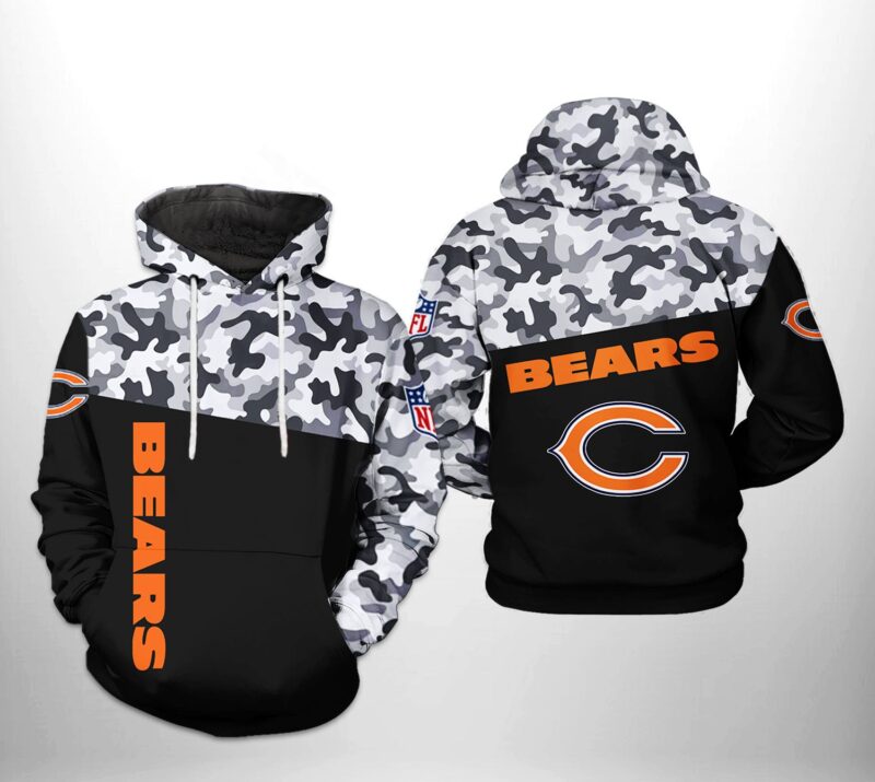 Chicago Bears NFL Camo Veteran Team 3D Printed Hoodie/Zipper Hoodie