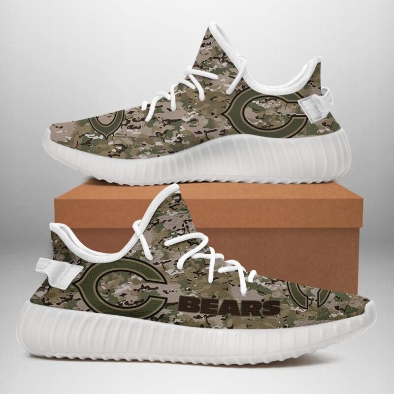 Chicago Bears U.S. Military Camouflage Unisex Sneaker Football Custom Shoes Chicago Bears Yeezy Boost 350