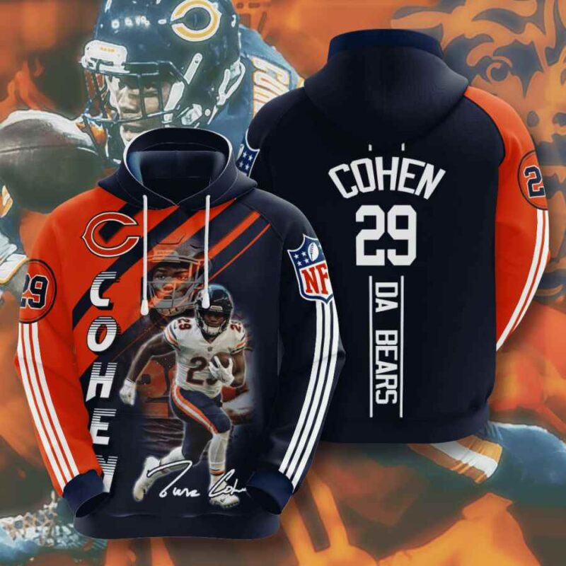 NFL Chicago Bears Tarik Cohen For Men 3D Hoodie All Over Printed - T-shirts Low Price