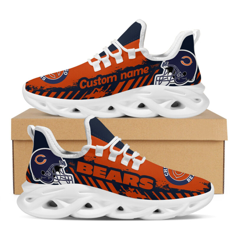 Chicago Bears Americanfootball Team Helmet Custom Name Personalized Men And Women Max Soul Sneakers Shoes For Fans