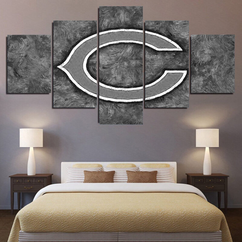Chicago Bears Art 5 Piece Canvas Art Wall Decor - Canvas Prints Artwork