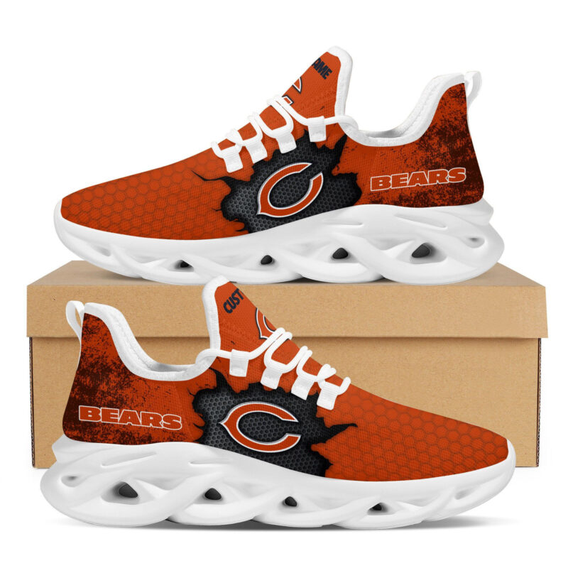 Chicago Bears Cracked Design Trending Max Soul Clunky Sneaker Shoes Custom Name Personalized For Mens Womensfans
