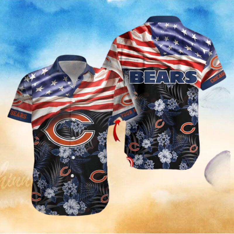 Chicago Bears Custom Name NFL Hawaiian Shirt And Shorts Gift For Men And Women Fans, hoodie, sweater, long sleeve and tank top