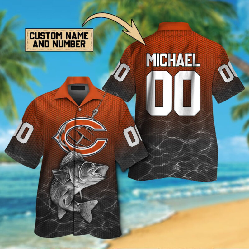 Chicago Bears Fishing Fanatic Custom Hawaiian Shirt - TeeAloha
