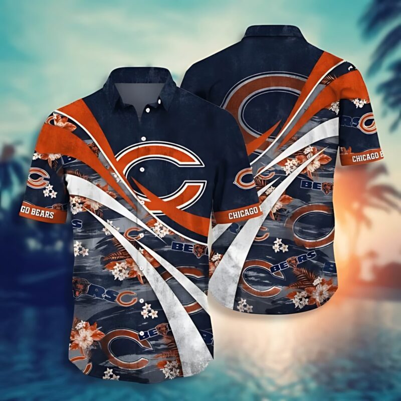 Chicago Bears Flow Stripes Hawaiian Shirt - TeeAloha