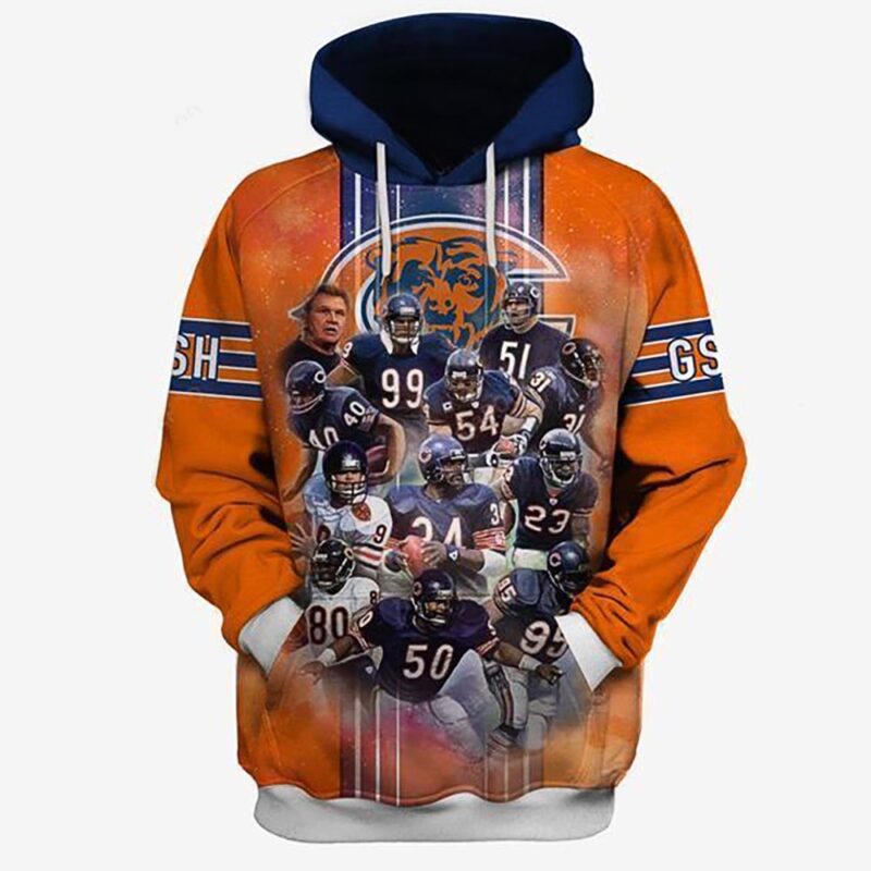 Chicago Bears Hall Of Famers Ncaa Football Brown 3d Hoodie - T-shirts Low Price