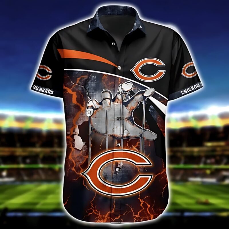 Chicago Bears Lightning Strike Hawaiian Shirt - TeeAloha