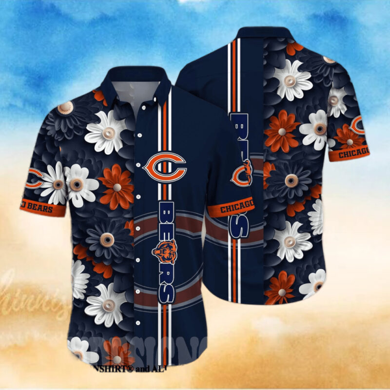 Chicago Bears NFL Flower 3D Hawaiian Shirt, hoodie, sweater, long sleeve and tank top