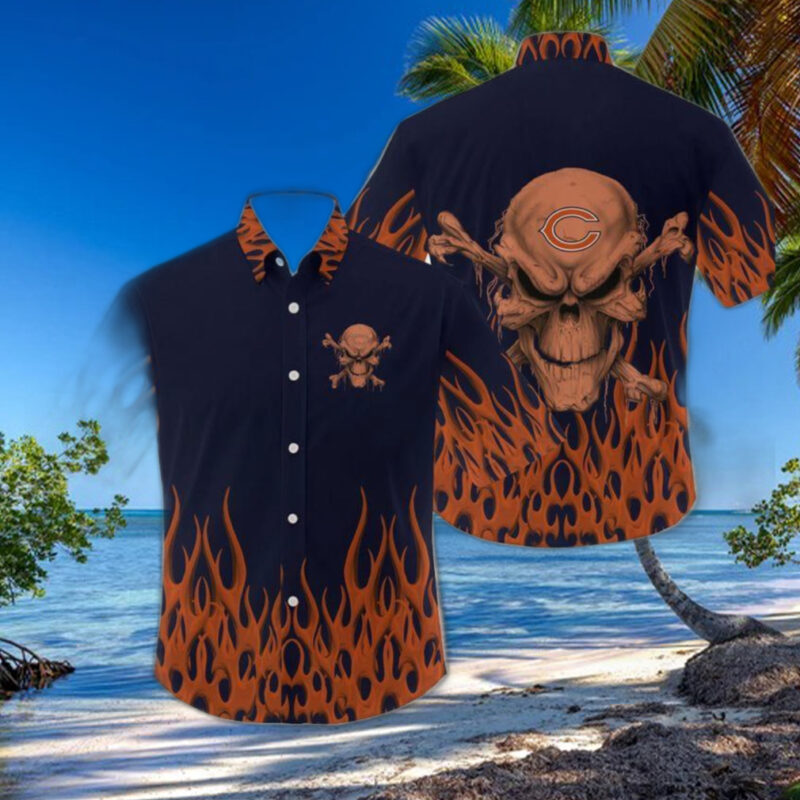 Chicago Bears NFL Skull Halloween Gift Fans Hawaiian Shirt For Men And Women, hoodie, sweater, long sleeve and tank top