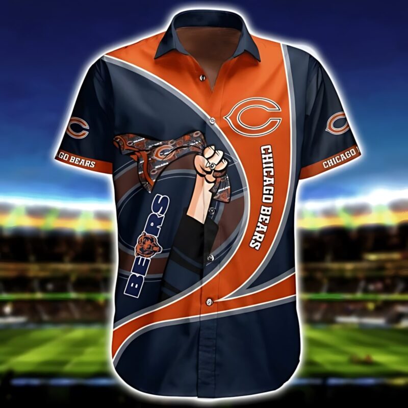 Chicago Bears Power Fist Hawaiian Shirt - TeeAloha