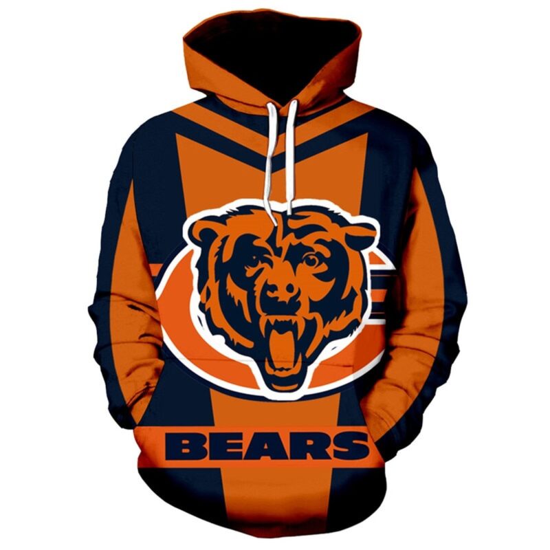 NFL American Chicago For Fans Bears 3D Hoodie All Over Print - T-shirts Low Price