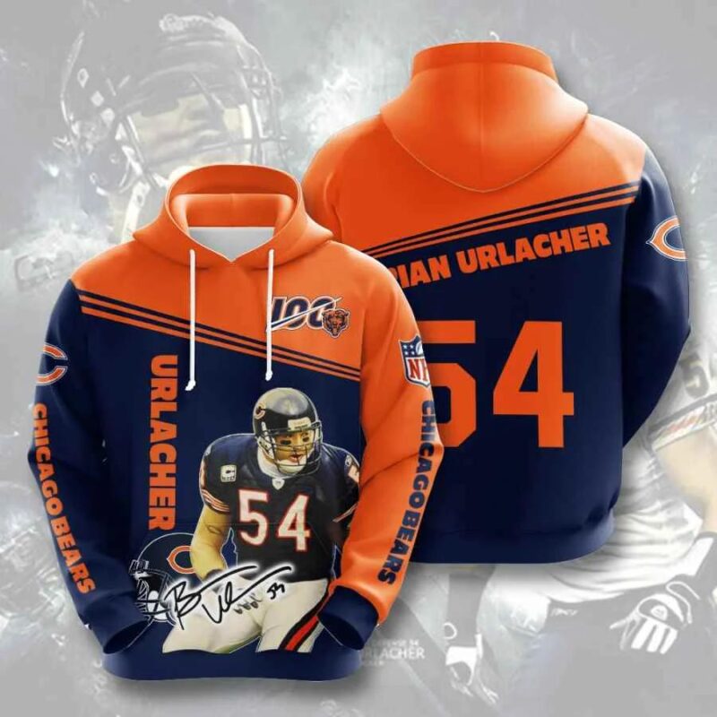 NFL Chicago Bears Brian Urlacher Sweatshirt 3D Hoodie All Over Printed - T-shirts Low Price