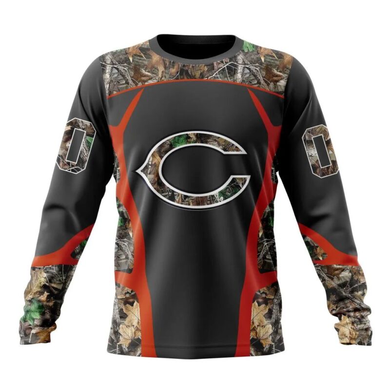 NFL Chicago Bears Custom Name Number Camo Hunting Design Sweatshirt