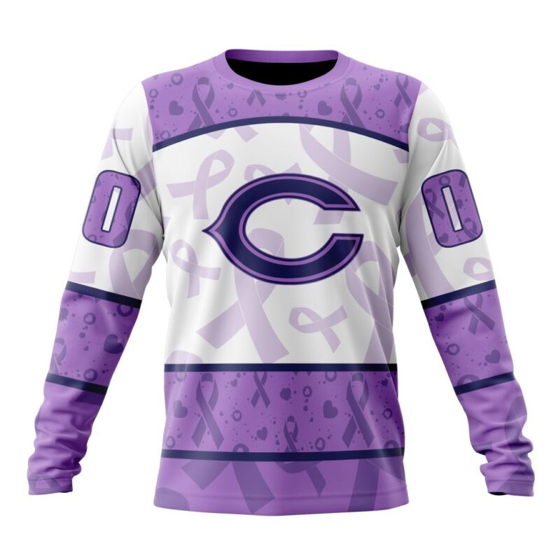 NFL Chicago Bears Custom Name Number Fight Cancer Sweatshirt
