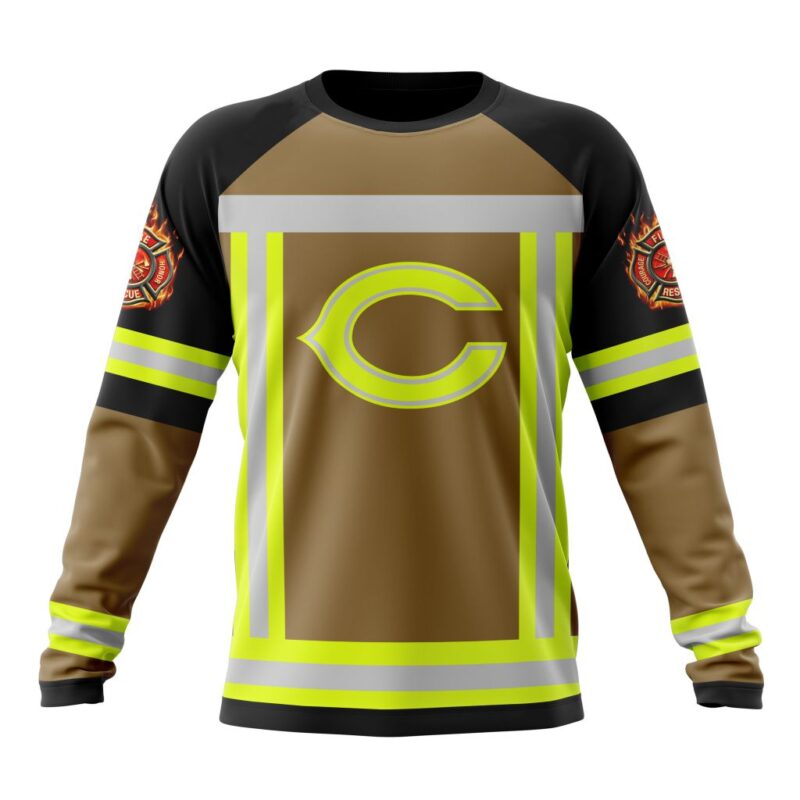 NFL Chicago Bears Custom Name Number Firefighter Uniform Sweatshirt