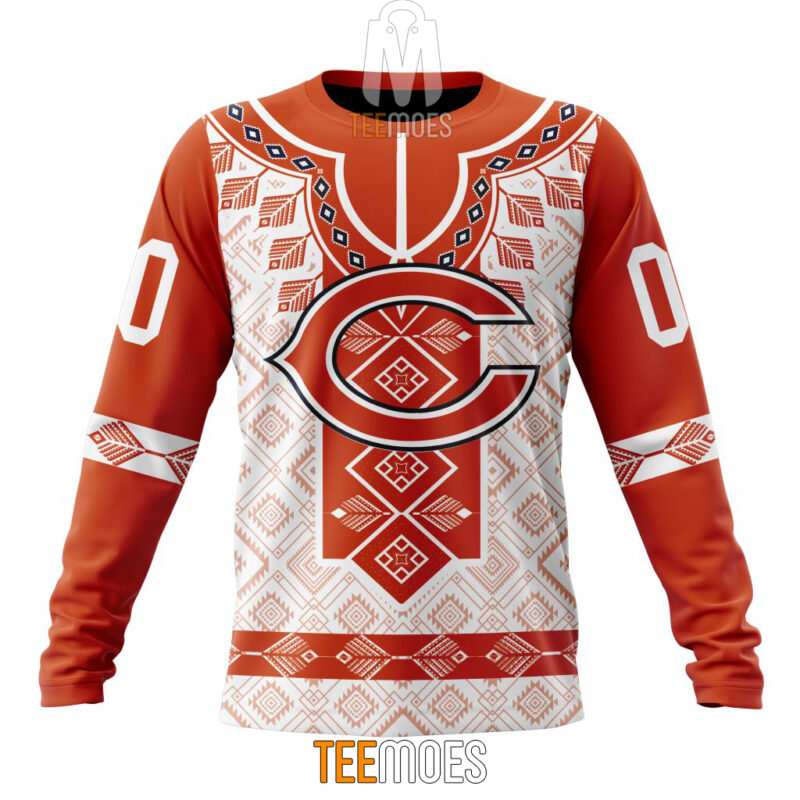 NFL Chicago Bears Custom Name Number Native Pattern Sweatshirt