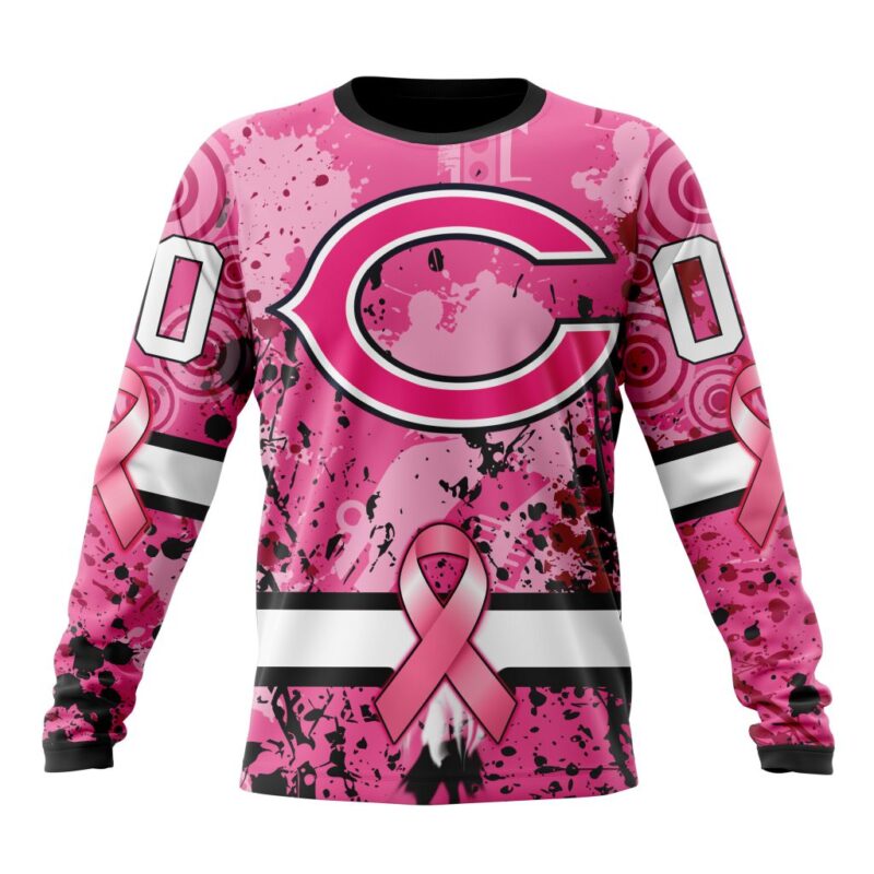 NFL Chicago Bears Custom Name Number Pink Breast Cancer Sweatshirt