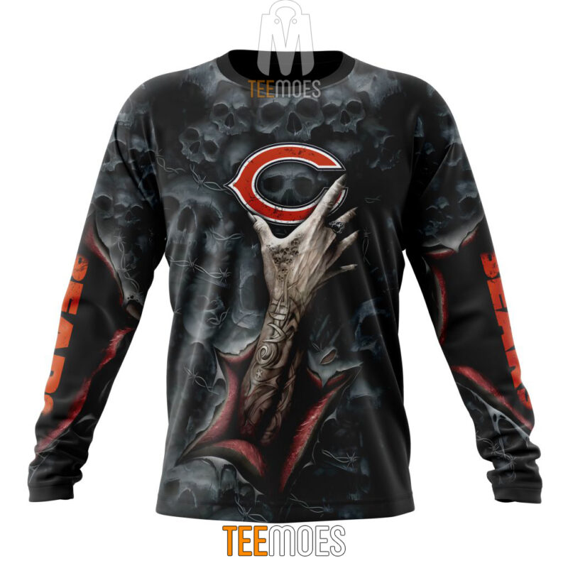 NFL Chicago Bears Halloween Horror Skull Sweatshirt