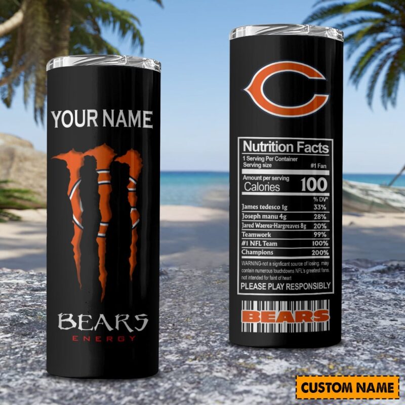 Sportswearmerch Chicago Bears New Personalized Skinny Tumbler 20OZ For Fan - Sportswearmerch