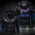 Buffalo Bills Hooded Leather Jacket 9073