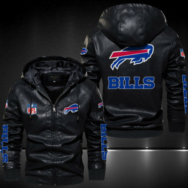 Buffalo Bills Hooded Leather Jacket 9073