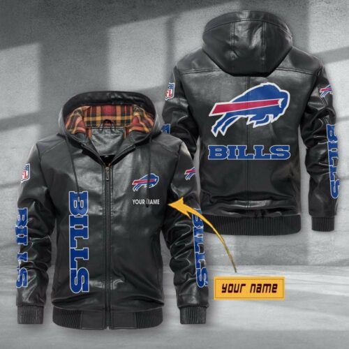 Buffalo Bills Hooded Leather Jacket Football Leather Jacket